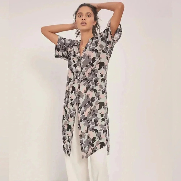 Anthropologie Maeve Rita Printed Pastel Floral Tunic Blouse Size XS - Picture 1 of 16